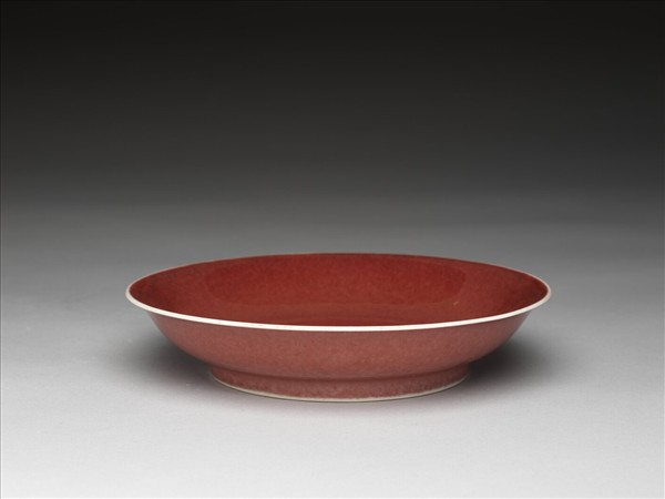 霽紅釉盤