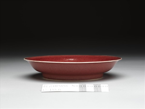 霽紅釉盤