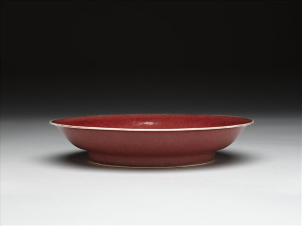 霽紅釉盤