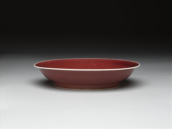霽紅釉盤