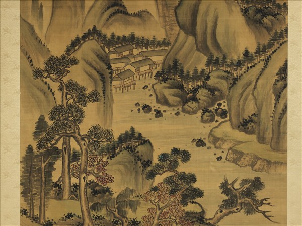 清戴天瑞秋山圖　軸