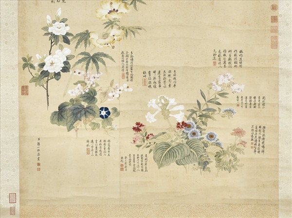 清鄒一桂秋花九種　軸