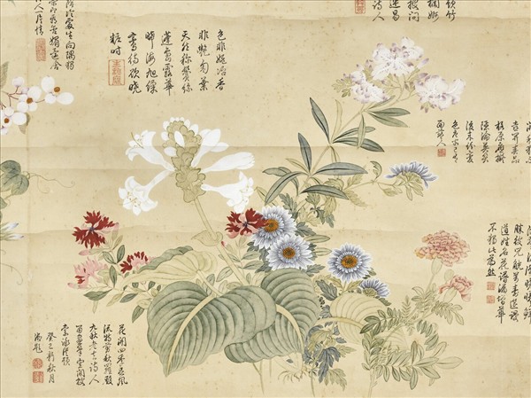 清鄒一桂秋花九種　軸