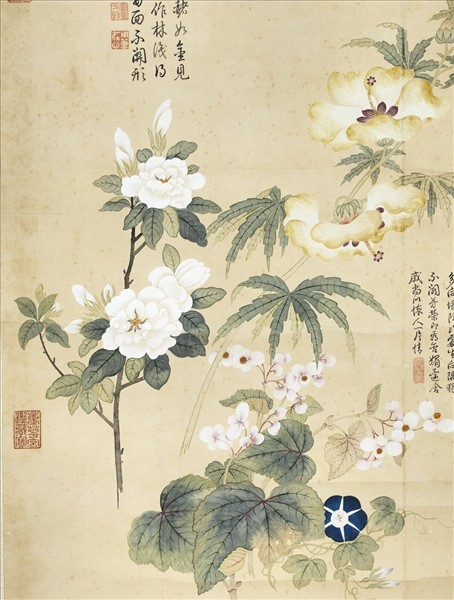 清鄒一桂秋花九種　軸