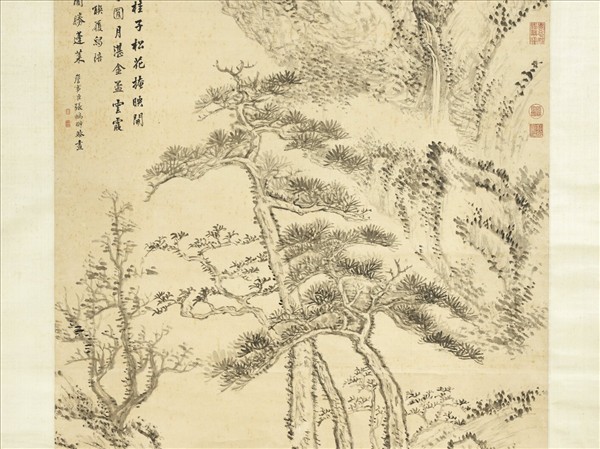 清張鵬翀松桂交柯圖　軸