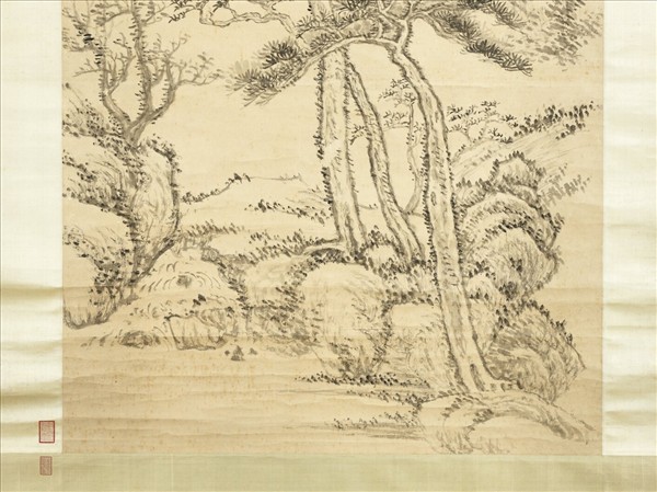 清張鵬翀松桂交柯圖　軸