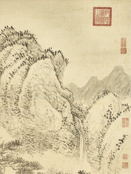 清張鵬翀松桂交柯圖　軸