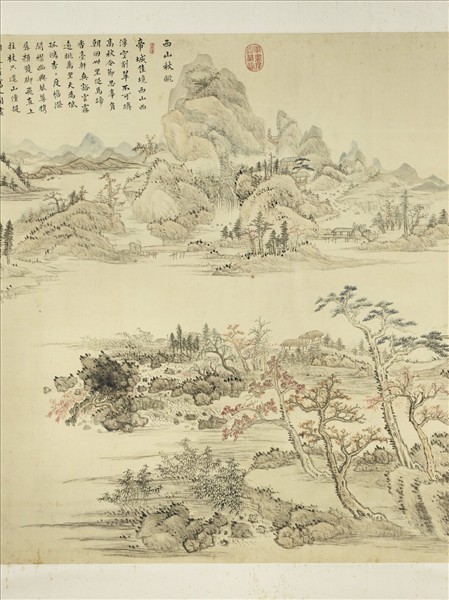 清張鵬翀畫西山秋眺　軸