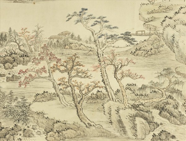 清張鵬翀畫西山秋眺　軸