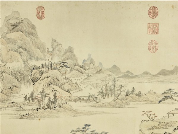 清張鵬翀畫西山秋眺　軸