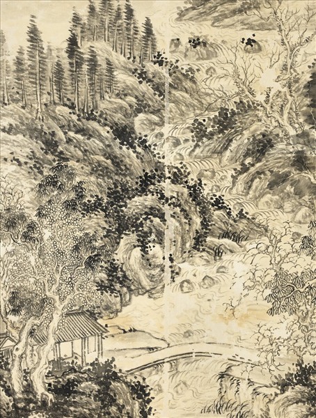 清董邦達山水高宗御題　軸