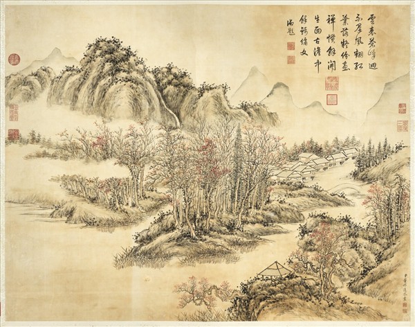 清董邦達畫山水高宗御題　軸