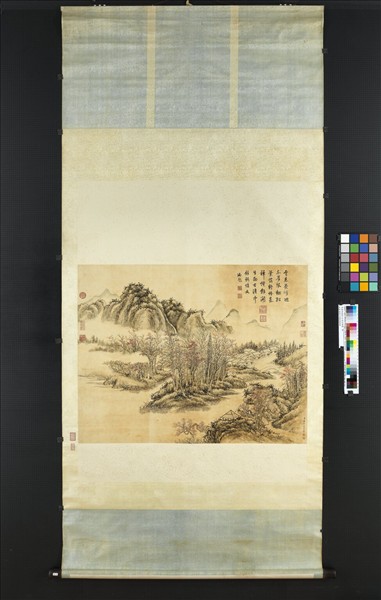 清董邦達畫山水高宗御題　軸