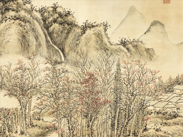 清董邦達畫山水高宗御題　軸