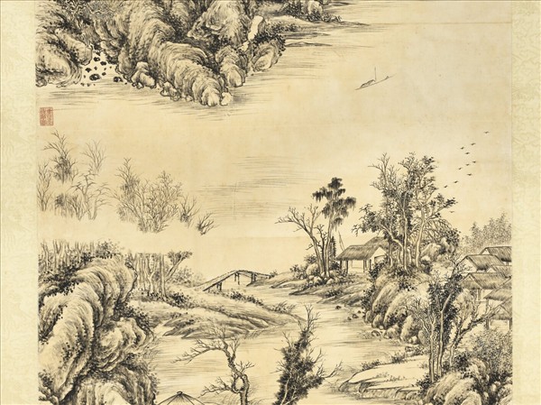 清董邦達畫秋林平遠　軸