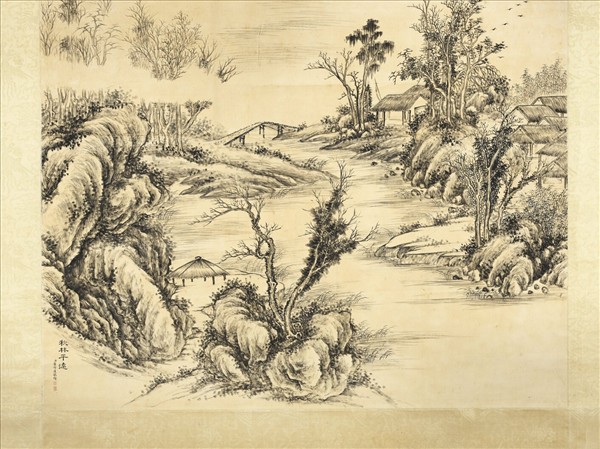 清董邦達畫秋林平遠　軸