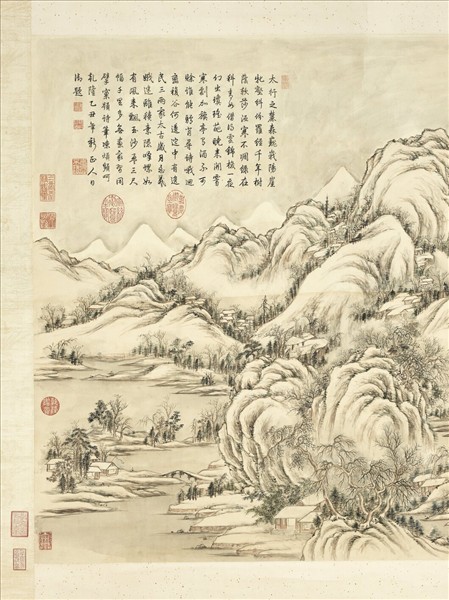 清董邦達溪山霽雪　軸