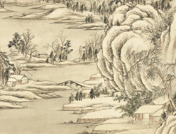 清董邦達溪山霽雪　軸