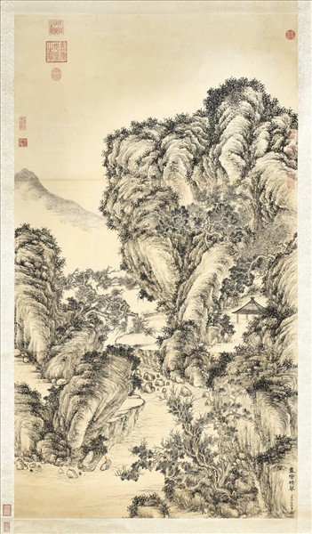 清董邦達畫重巒積翠　軸