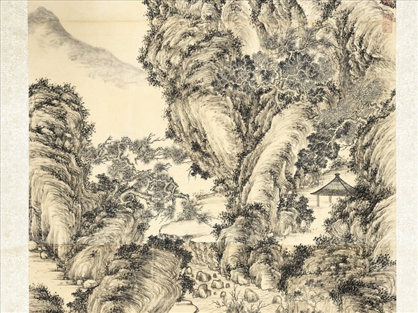 清董邦達畫重巒積翠　軸