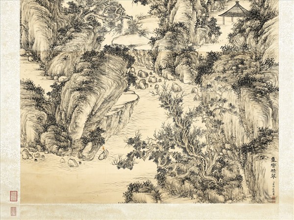 清董邦達畫重巒積翠　軸