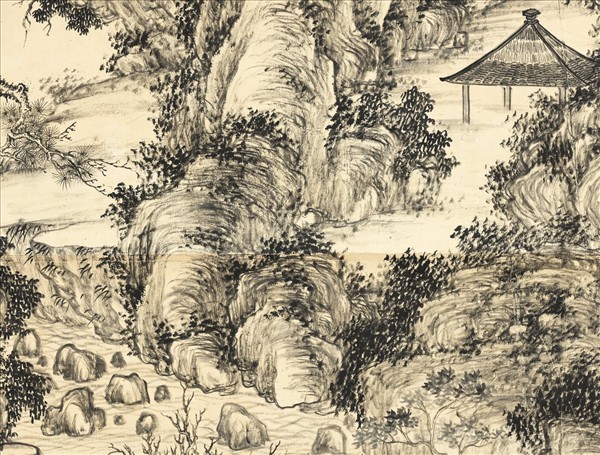 清董邦達畫重巒積翠　軸