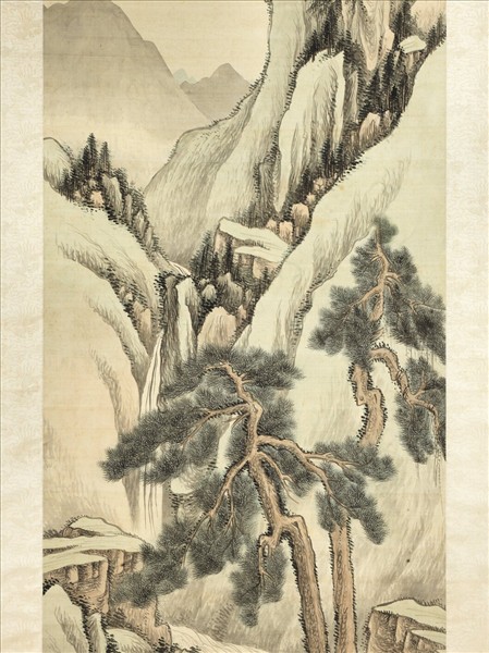 清沈宗敬雙松圖　軸