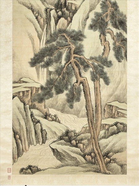 清沈宗敬雙松圖　軸