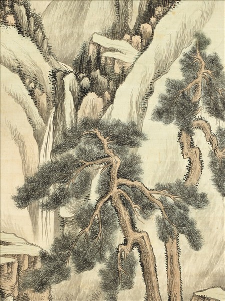 清沈宗敬雙松圖　軸