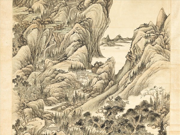 清錢維城江山覽勝圖高宗御題　軸