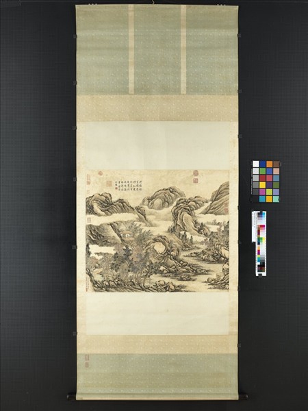 清曹夔音畫許渾詩意　軸