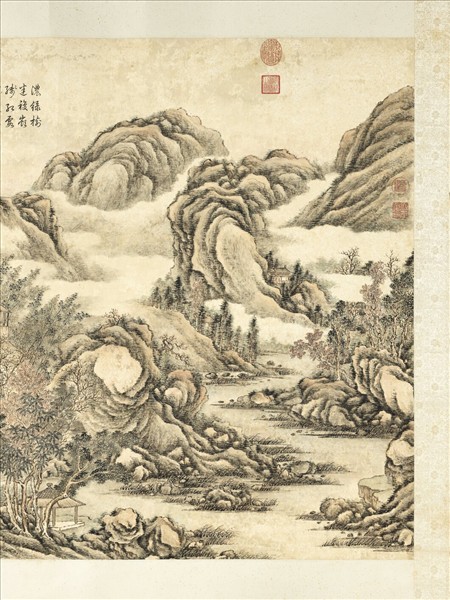 清曹夔音畫許渾詩意　軸