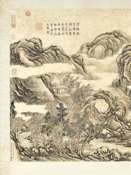 清曹夔音畫許渾詩意　軸