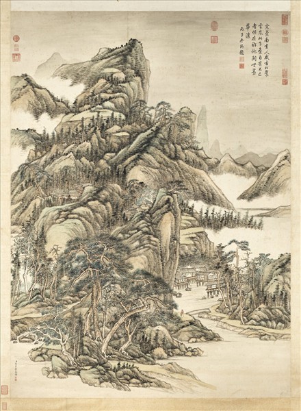 清張宗蒼畫雲嵐松翠　軸