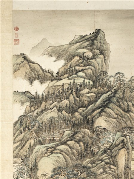 清張宗蒼畫雲嵐松翠　軸