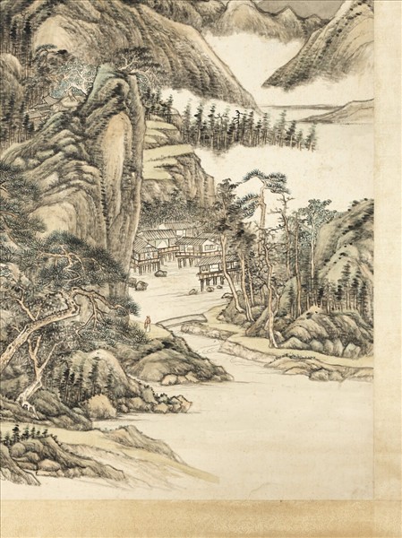 清張宗蒼畫雲嵐松翠　軸