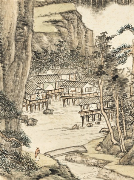 清張宗蒼畫雲嵐松翠　軸