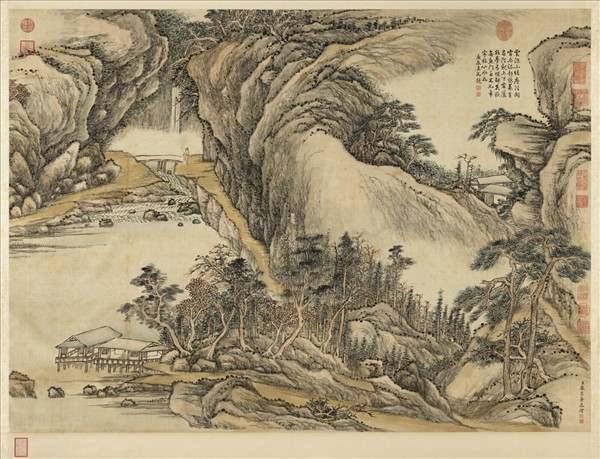 清張宗蒼畫水軒吟眺　軸