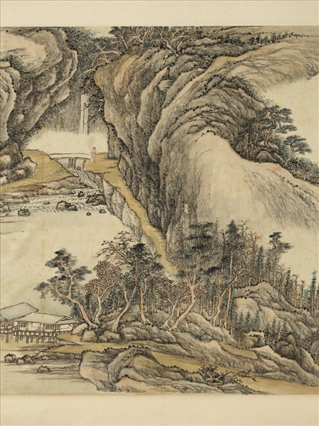 清張宗蒼畫水軒吟眺　軸