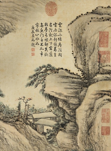 清張宗蒼畫水軒吟眺　軸