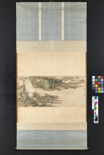 清張宗蒼柳溪放艇圖　軸