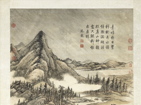 清張宗蒼柳塘夏雨高宗御題　軸