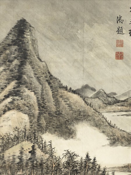 清張宗蒼柳塘夏雨高宗御題　軸