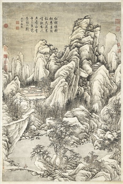 清張宗蒼畫雪景御題　軸