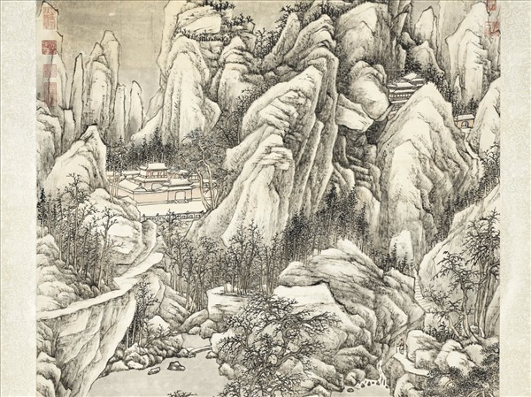 清張宗蒼畫雪景御題　軸