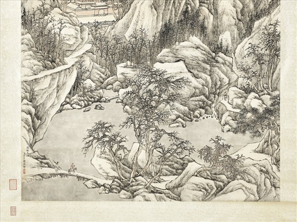 清張宗蒼畫雪景御題　軸