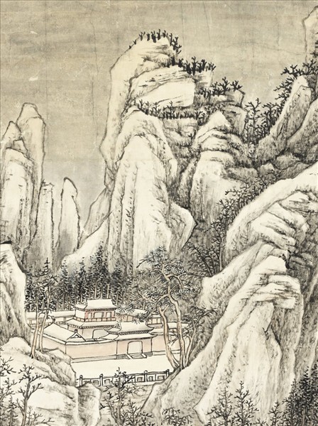 清張宗蒼畫雪景御題　軸