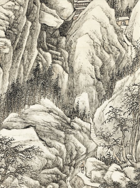 清張宗蒼畫雪景御題　軸