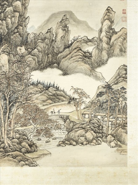 清張宗蒼摹郭熙筆意　軸