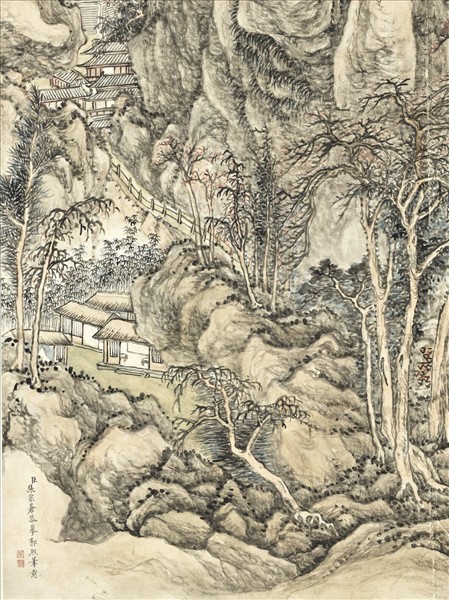 清張宗蒼摹郭熙筆意　軸